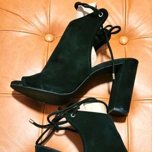 Kenneth Cole New York Suede ankle tie heels